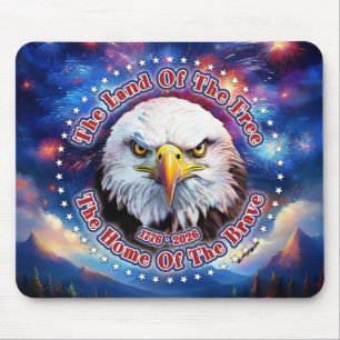 Das Land der Freien Zuhause Brauner Adler Feuerwer Mousepad