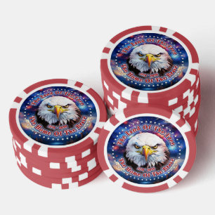 Das Land der Freien Zuhause Brauner Adler Feuerwer Pokerchips