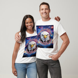Das Land der Freien Zuhause Brauner Adler Feuerwer T-Shirt