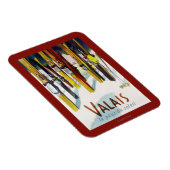 Das Land der Sonne - Skis Stehend im Schnee Magnet (Rechte Seite)