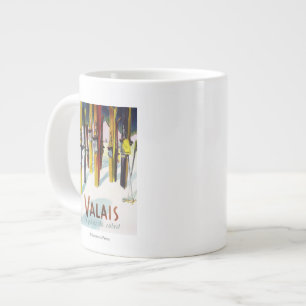 Das Land der Sonnenschein - Skis Stehend im Schnee Jumbo-Tasse