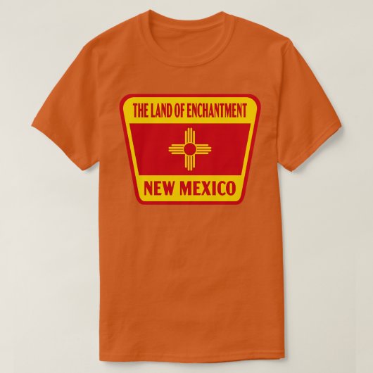 Das Land der Verzauberung - Flag-Badg in New Mexic T-Shirt (Design vorne)