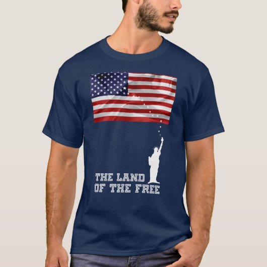 Das Land des freien amerikanischen Patrioten T-Shirt (Vorderseite)