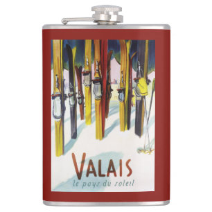 Das Land des Sonnenscheins - Skis stehend im Flachmann