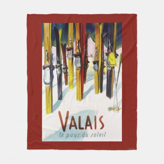 Das Land des Sonnenscheins - Skis stehend im Fleecedecke (Vorderseite)