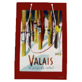 Das Land des Sonnenscheins - Skis stehend im Mittlere Geschenktüte (Rückseite)