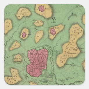Das Land Moriah oder Jerusalem Quadratischer Aufkleber