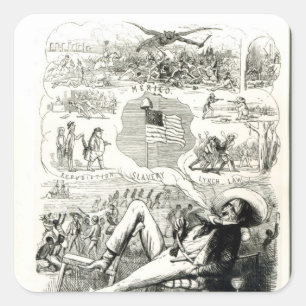 Das Land von Liberty Quadratischer Aufkleber