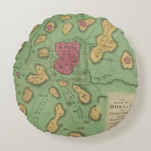 Das Land von Moriah oder von Jerusalem Rundes Kissen