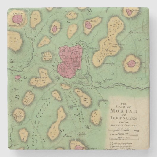 Das Land von Moriah oder von Jerusalem Steinuntersetzer (Vorderseite)