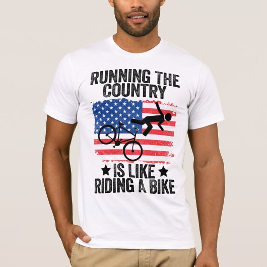 Das Land zu laufen ist wie ein Fahrrad zu fahren T-Shirt (Vorderseite)