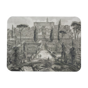 Das Landhaus d'Este bei Tivoli (Stich) Magnet