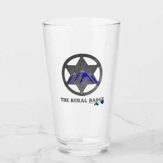 Das ländliche Abzeichen-Pint-Glas Glas (Vorderseite)