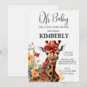 Das lange Neck Giraffe Einladung (Vorne/Hinten)