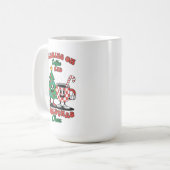 Das Laufen auf Kaffee und Weihnachts-Cheer-Cup-Des Kaffeetasse (Vorderseite Links)