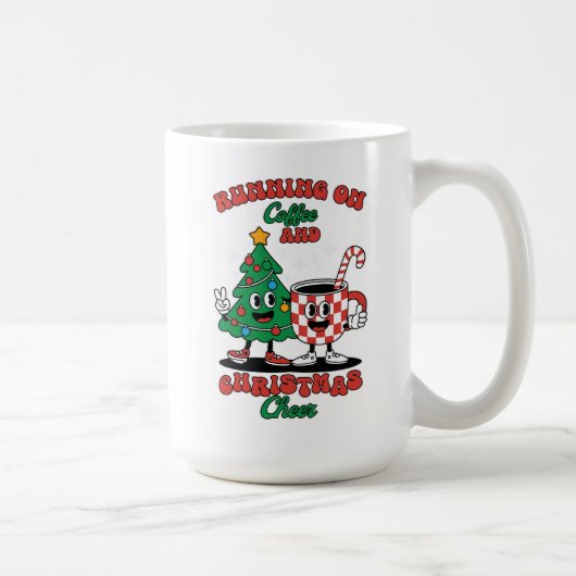 Das Laufen auf Kaffee und Weihnachts-Cheer-Cup-Des Kaffeetasse (Rechts)