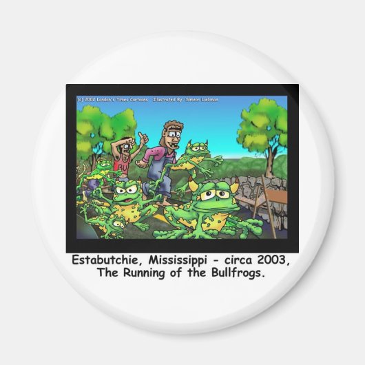 Das Laufen der Bullfrosch-Funny-Geschenke/Sammlers Magnet (Vorne)