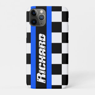 Das Laufen des Auto trägt karierten Flaggenname iPhone 11 Pro Hülle