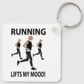 Das Laufen hebt meine Stimmung ab Schlüsselanhänger (Rückseite)