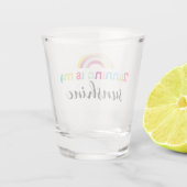 Das Laufen ist mein Sonnenschein farbenfroh Rainbo Schnapsglas (Rückseite)