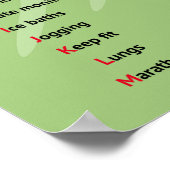 Das Laufen von Alphabeten macht inspirierend Poster (Ecke)