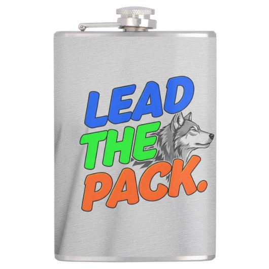 Das Lead the Pack, T - Shirt . Flachmann (Vorderseite)
