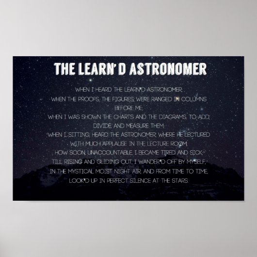 Das "Learn d Astronomer Poster" Poster (Vorne)
