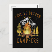 Das Leben am Campfeuer ist besser Postkarte (Vorne/Hinten)