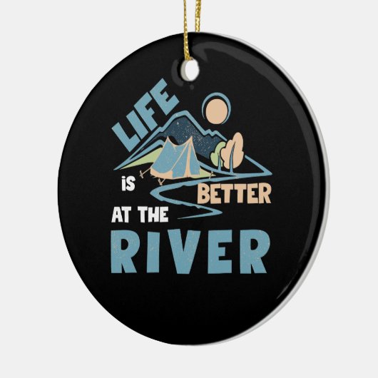 Das Leben am Camping ist besser Keramik Ornament (Links)