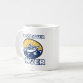 Das Leben am Fluss ist besser Kaffeetasse (Vorderseite Links)