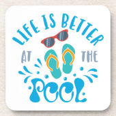 Das Leben am Pool ist schön Sommer-Design Getränkeuntersetzer (Vorderseite)