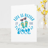 Das Leben am Pool ist schön Sommer-Design Karte (Gelbe Blume)