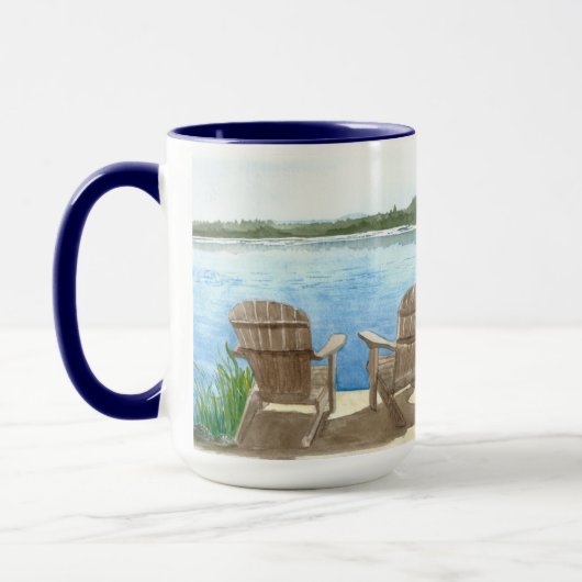 Das Leben am See ist besser, Adirondack-Stühle, Tasse (Links)