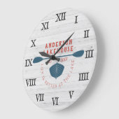 Das Leben am See ist besser | Familienname Große Wanduhr (Winkel)