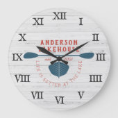 Das Leben am See ist besser | Familienname Große Wanduhr (Vorderseite)