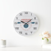 Das Leben am See ist besser | Familienname Große Wanduhr (Zuhause)