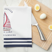 Das Leben am See ist besser Geschirrtuch (Viertel Falte)