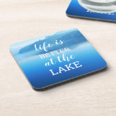 "Das Leben am See ist besser" Getränkeuntersetzer (Linke Seite)