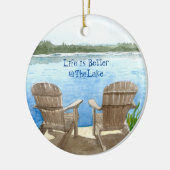 Das Leben am See ist besser Keramik Ornament (Links)