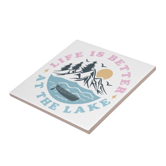 Das Leben am See ist besser, Keramik Tiles Fliese (Seite)