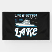 Das Leben am See ist besser - Pontoon Boat Geschen Banner (Horizontal)