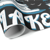 Das Leben am See ist besser - Pontoon Boat Geschen Geschenkpapier (Rolleneckpunkt)