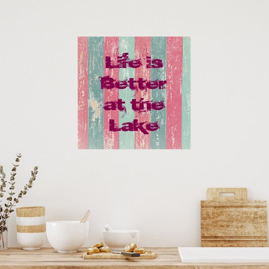 Das Leben am See ist besser Poster (Küche)