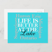Das Leben am See ist besser Postkarte (Vorne/Hinten)