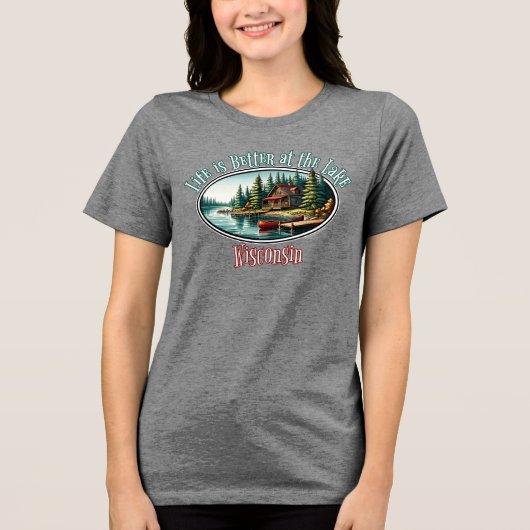 Das Leben am See ist besser Tri-Blend Shirt (Vorderseite)