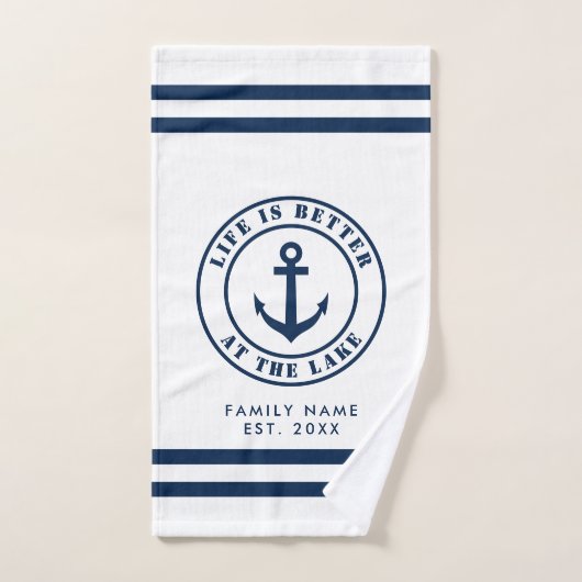 Das Leben am See ist besser und weiß gewohnt Badhandtuch Set (Handtuch)