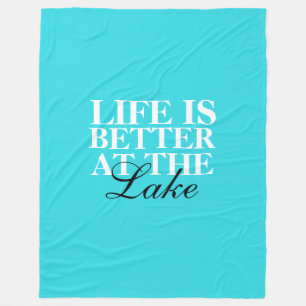 "Das Leben am See ist besser" Vliesenblanket, groß Fleecedecke
