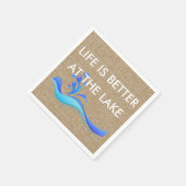 Das Leben am See (weiß) Burlap Napkins ist besser Serviette (Ecke)