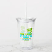 Das Leben am Strand Cool Aqua Limon Personalisiert Acryltrinkbecher (Vorderseite)