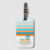Das Leben am Strand Cool Blue/Orange Personalisier Gepäckanhänger (Vorderseite Vertikal)